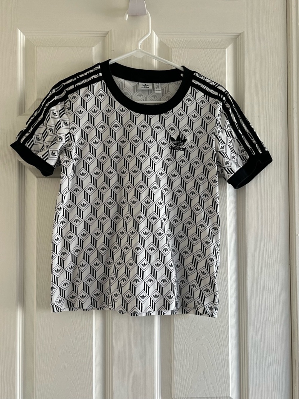 adidas Black & White Geometric Short Sleeve Tee